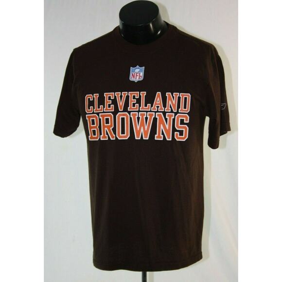 Reebok Cleveland Browns Shirt Men's Small Brown short sleeve Football NFL - Picture 1 of 12